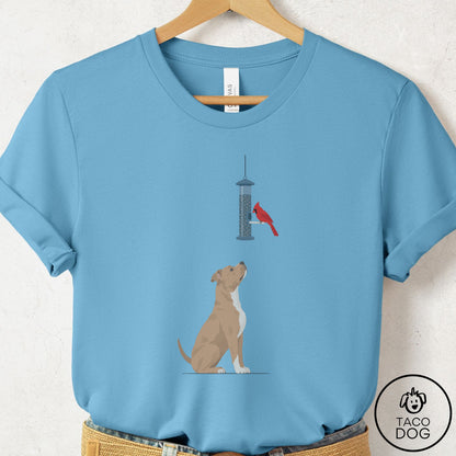 Pitbull Birder T-Shirt Ocean Blue Taco-Dog