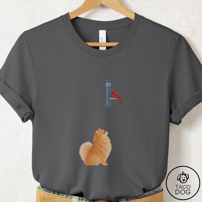 Pomeranian Birder T-Shirt Asphalt Taco-Dog