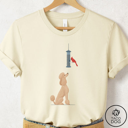 Poodle Birder T-Shirt Natural Taco-Dog