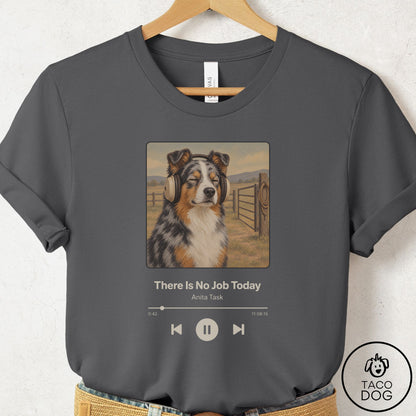 Australian Shepherd Book on Tape T-Shirt Asphalt Taco-Dog