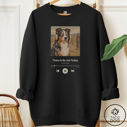 Australian Shepherd Book on Tape Sweatshirt Black Taco-Dog