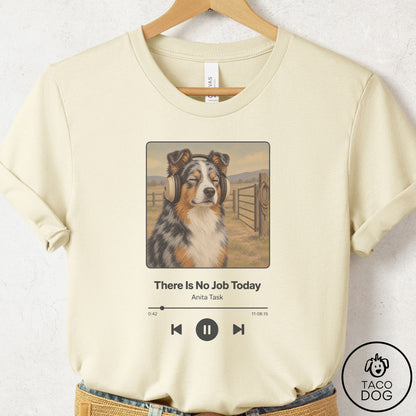 Australian Shepherd Book on Tape T-Shirt Natural Taco-Dog