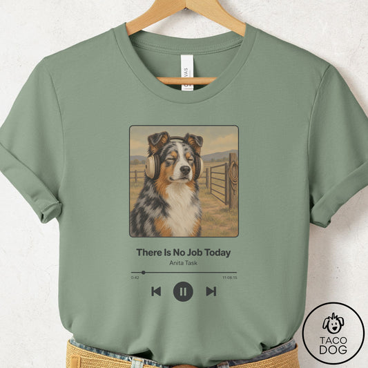 Australian Shepherd Book on Tape T-Shirt Sage Taco-Dog