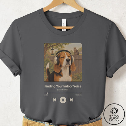Beagle Book on Tape T-Shirt Asphalt Taco-Dog