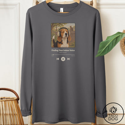 Beagle Book on Tape Long Sleeve Tee Asphalt Taco-Dog