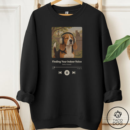 Beagle Book on Tape Sweatshirt Black Taco-Dog