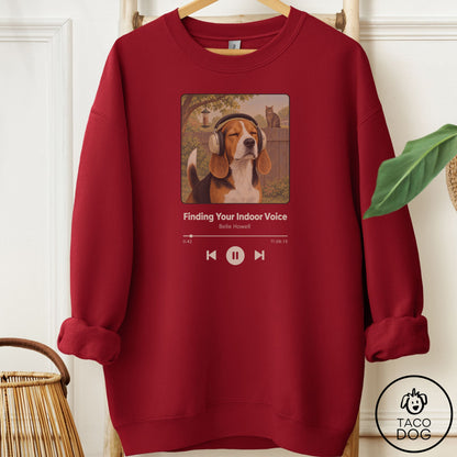 Beagle Book on Tape Sweatshirt Garnet Taco-Dog