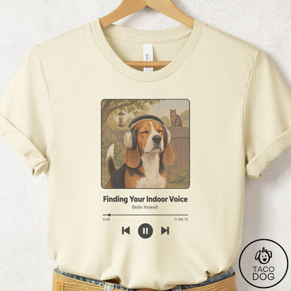 Beagle Book on Tape T-Shirt Natural Taco-Dog