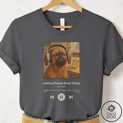 Brussels Griffon Book on Tape T-Shirt Asphalt Taco-Dog