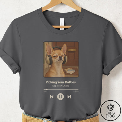 Chihuahua Book on Tape T-Shirt Asphalt Taco-Dog