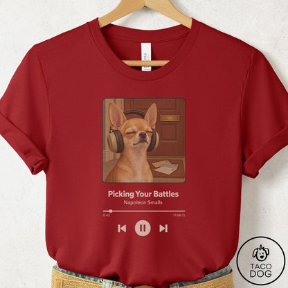 Chihuahua Book on Tape T-Shirt Canvas Red Taco-Dog