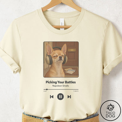 Chihuahua Book on Tape T-Shirt Natural Taco-Dog