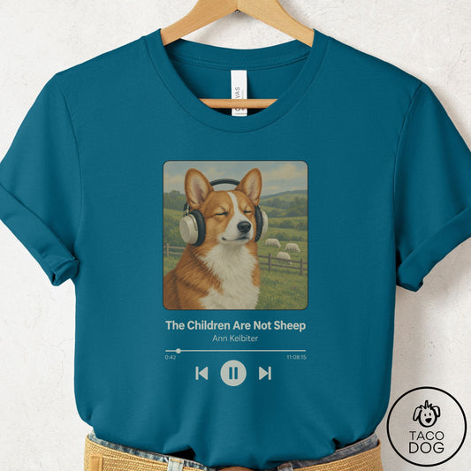 Corgi Book on Tape T-Shirt Deep Teal Taco-Dog