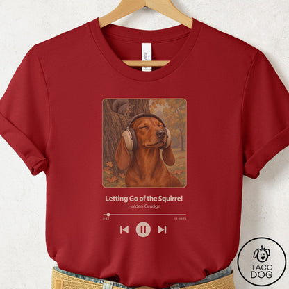 Dachshund Book on Tape T-Shirt Canvas Red Taco-Dog