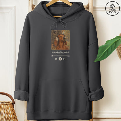 Dachshund Book on Tape Hoodie Charcoal Taco-Dog