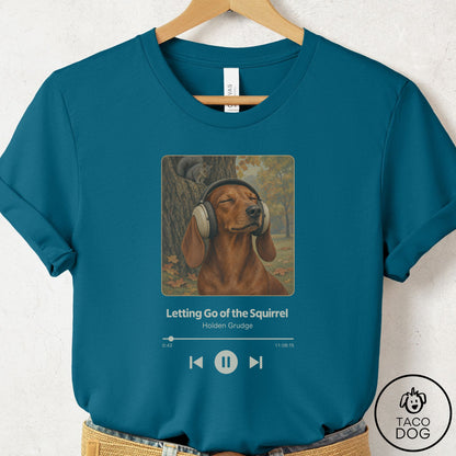 Dachshund Book on Tape T-Shirt Deep Teal Taco-Dog