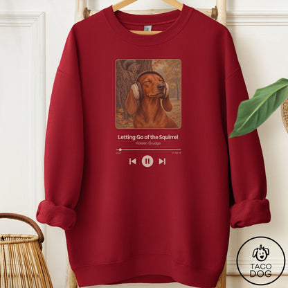 Dachshund Book on Tape Sweatshirt Garnet Taco-Dog
