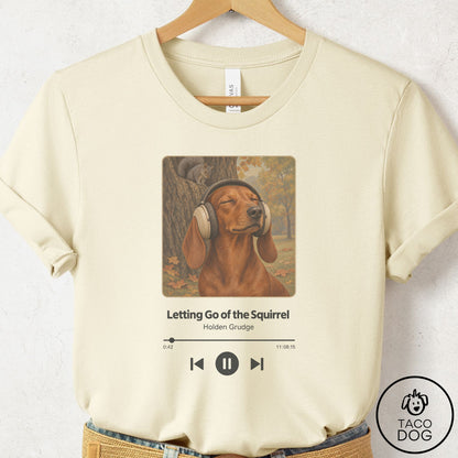 Dachshund Book on Tape T-Shirt Natural Taco-Dog