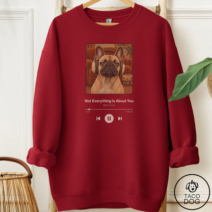 French Bulldog Frenchie Book on Tape Sweatshirt Garnet Taco-Dog