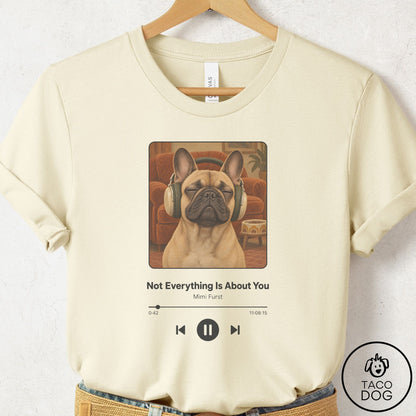 French Bulldog Frenchie Book on Tape T-Shirt Natural Taco-Dog