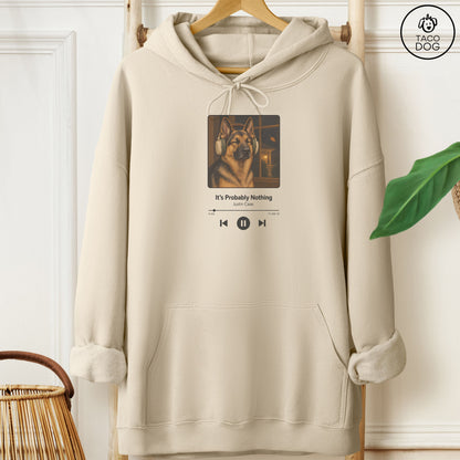German Shepherd Book on Tape Hoodie Sand Taco-Dog