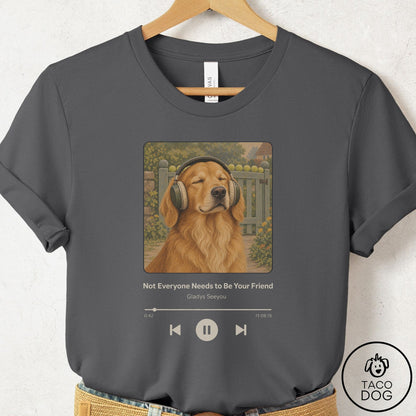 Golden Retriever Book on Tape T-Shirt Asphalt Taco-Dog