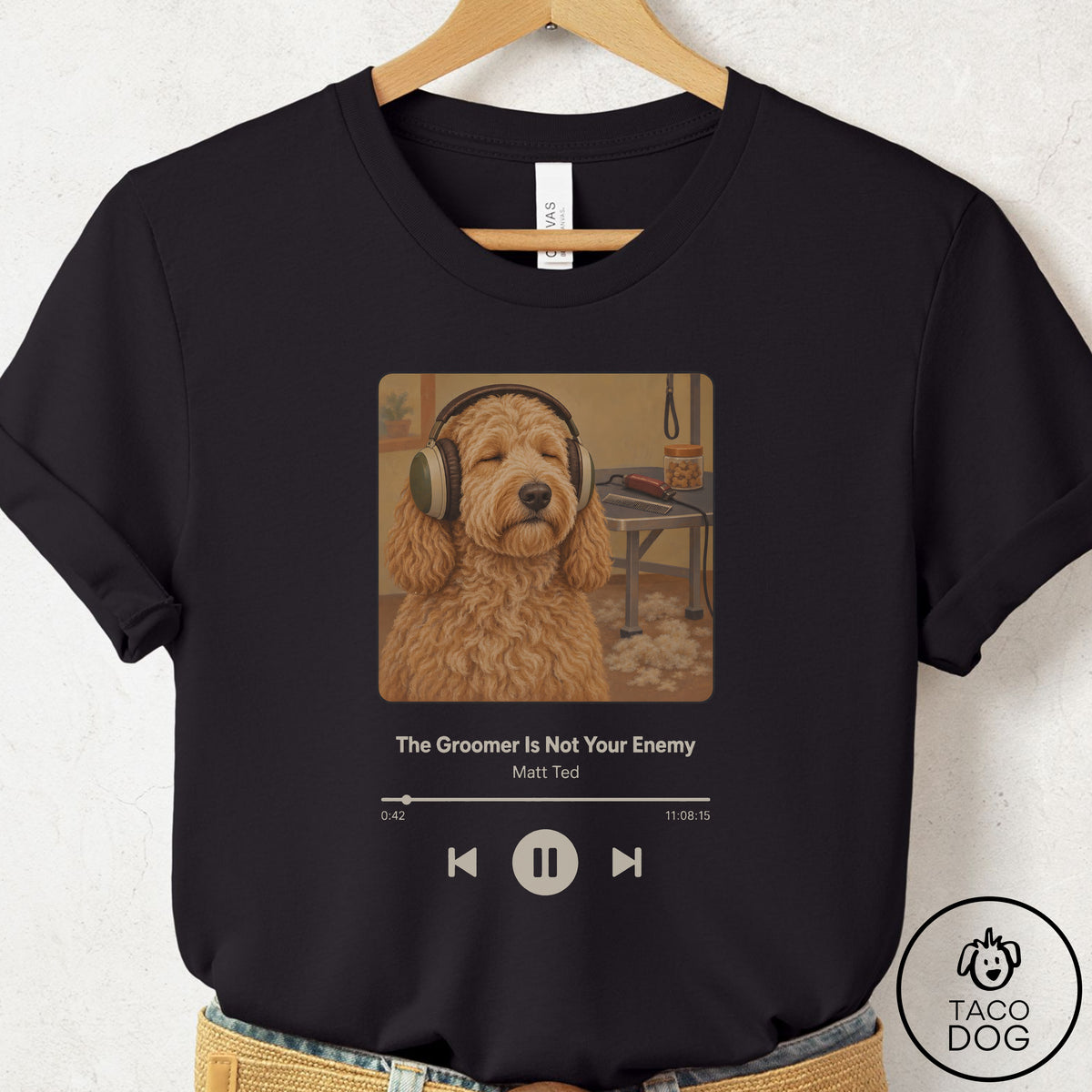 Doodle Book on Tape T-Shirt Black Taco-Dog