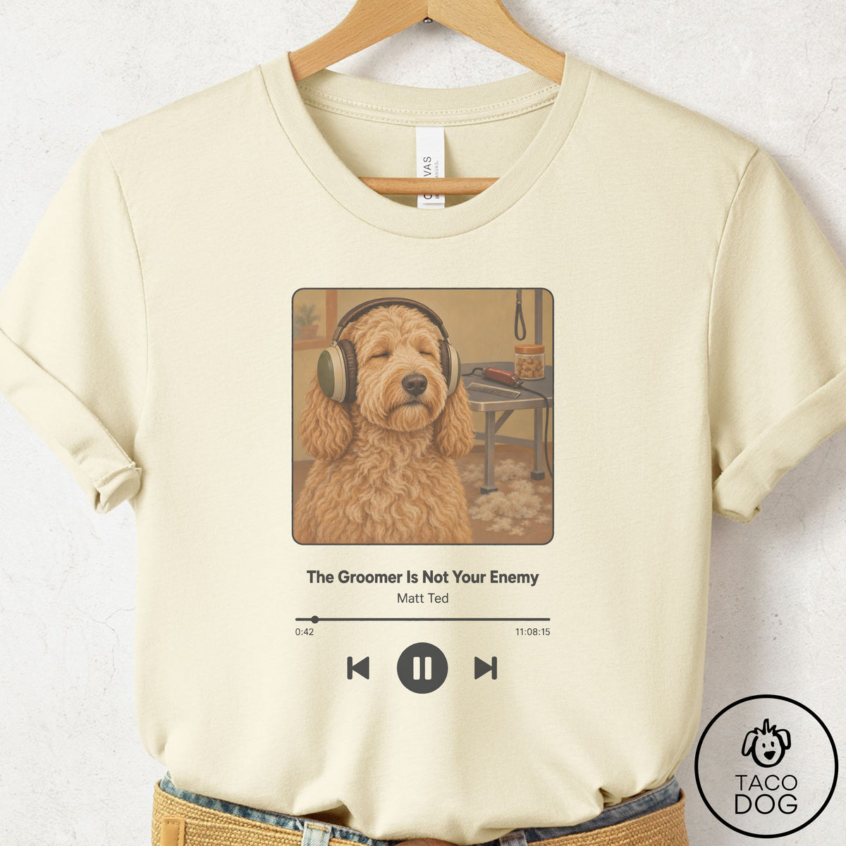 Doodle Book on Tape T-Shirt Natural Taco-Dog