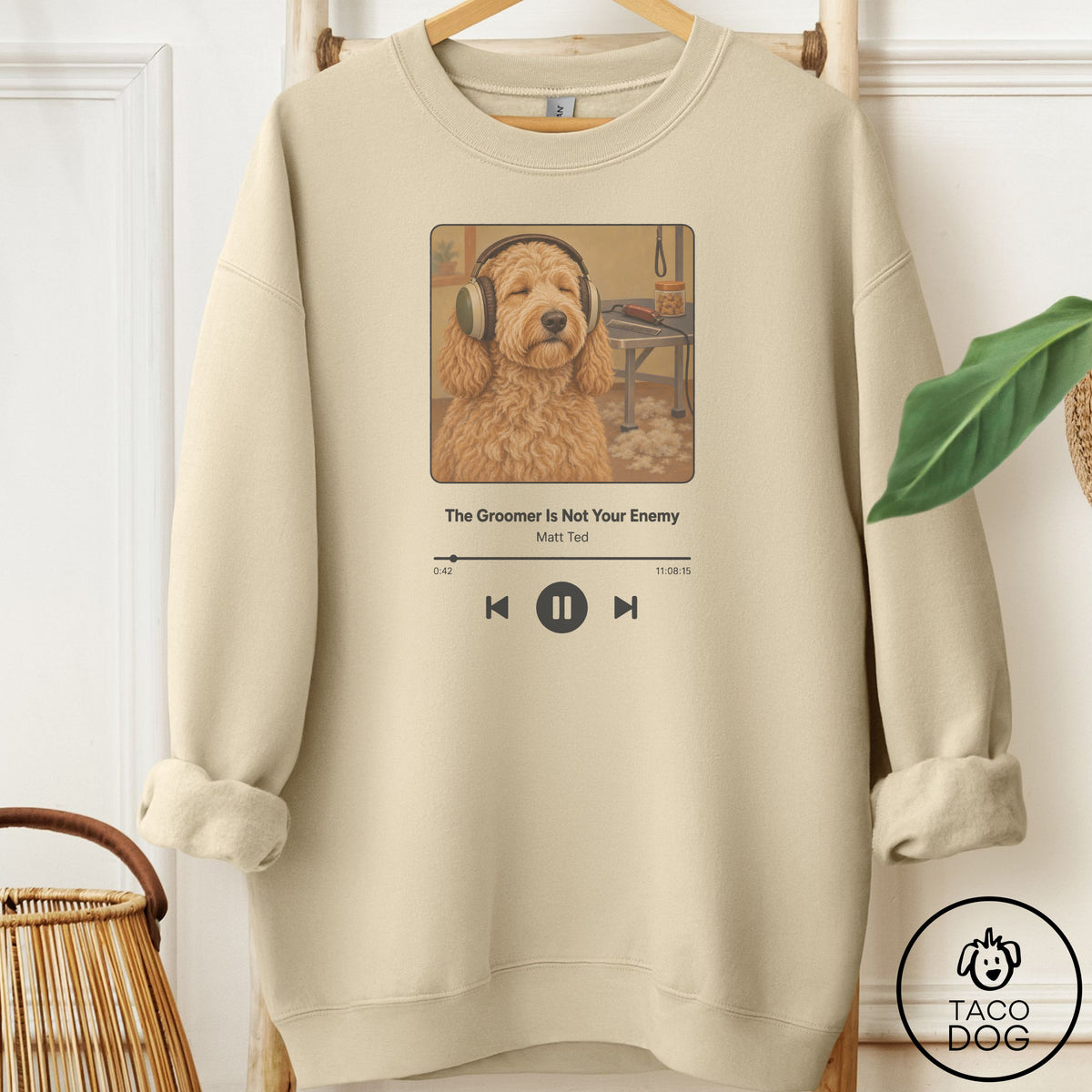Doodle Book on Tape Sweatshirt Sand Taco-Dog