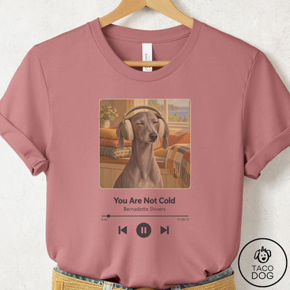 Italian Greyhound Whippet Book on Tape T-Shirt Mauve Taco-Dog