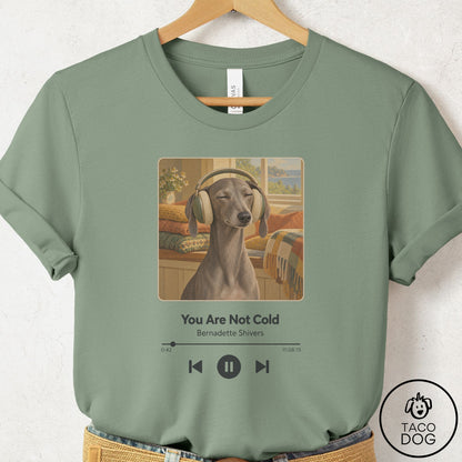 Italian Greyhound Whippet Book on Tape T-Shirt Sage Taco-Dog