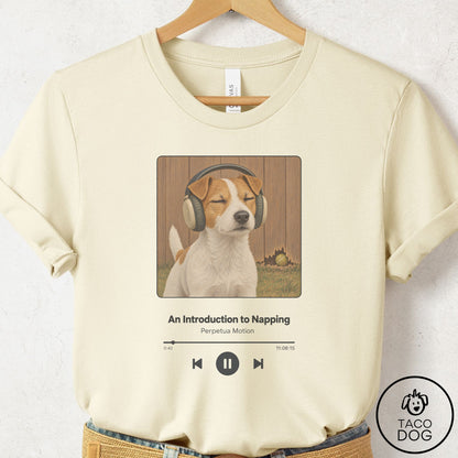 Jack Russell Book on Tape T-Shirt Natural Taco-Dog