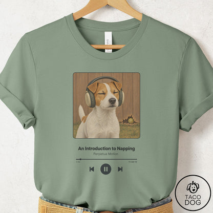 Jack Russell Book on Tape T-Shirt Sage Taco-Dog