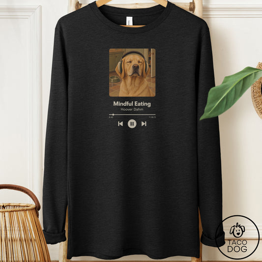 Labrador Retriever Book on Tape Long Sleeve Tee Black Heather Taco-Dog