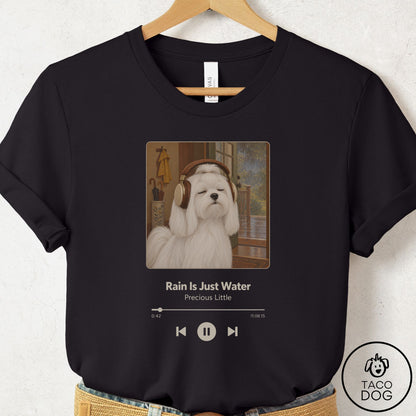 Maltese Book on Tape T-Shirt Black Taco-Dog