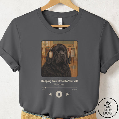 Newfoundland Book on Tape T-Shirt Asphalt Taco-Dog