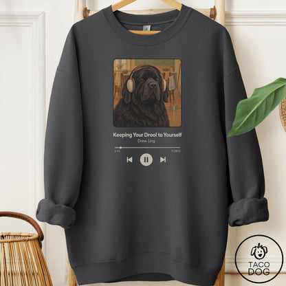 Newfoundland Book on Tape Sweatshirt Charcoal Taco-Dog
