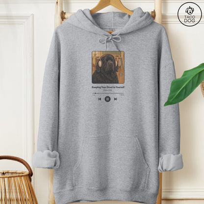 Newfoundland Book on Tape Hoodie Graphite Heather Taco-Dog