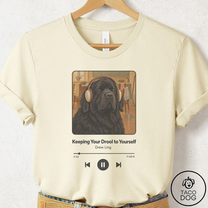 Newfoundland Book on Tape T-Shirt Natural Taco-Dog