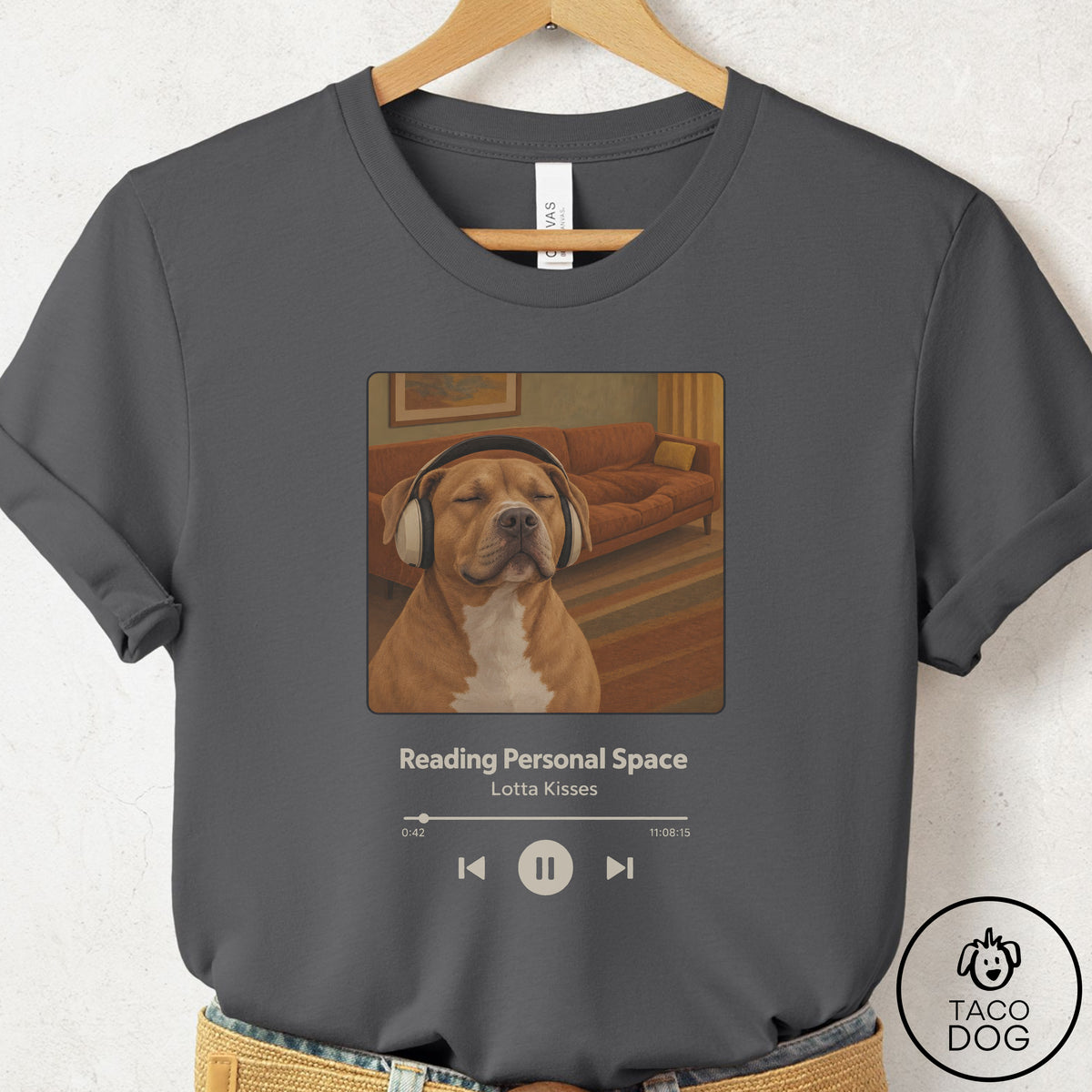 Pitbull Book on Tape T-Shirt Asphalt Taco-Dog