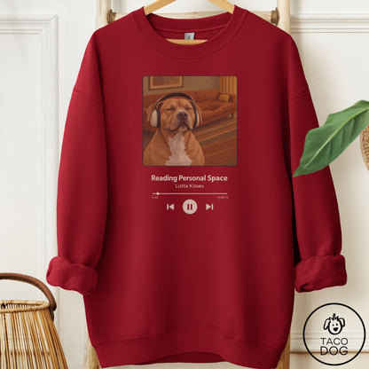 Pitbull Book on Tape Sweatshirt Garnet Taco-Dog
