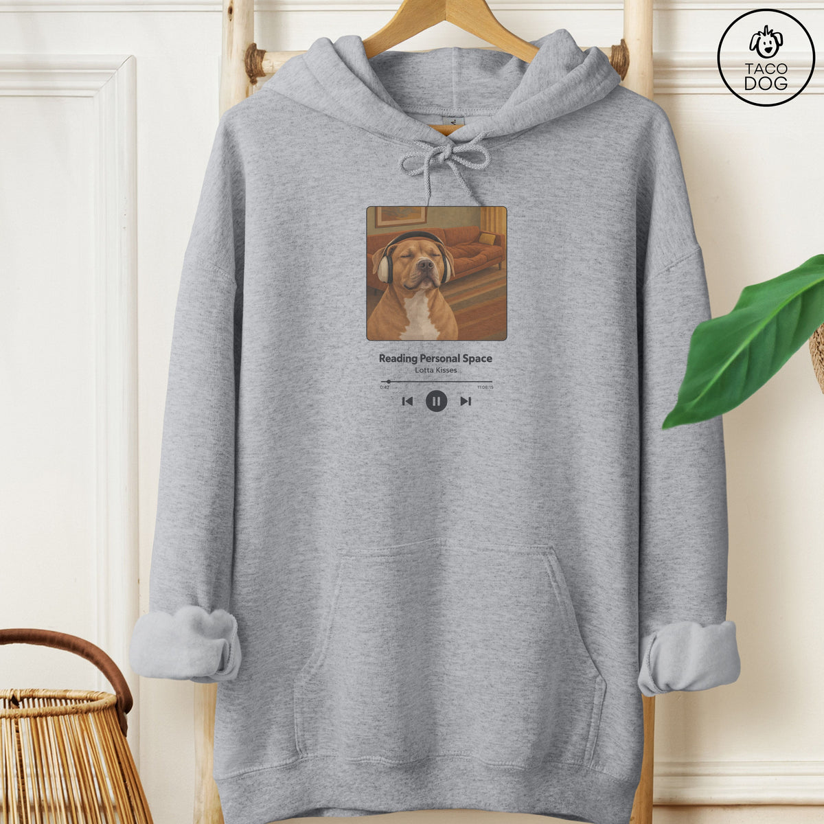 Pitbull Book on Tape Hoodie Graphite Heather Taco-Dog
