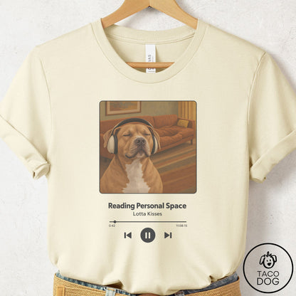 Pitbull Book on Tape T-Shirt Natural Taco-Dog