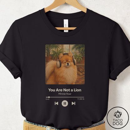 Pomeranian Book on Tape T-Shirt Black Taco-Dog