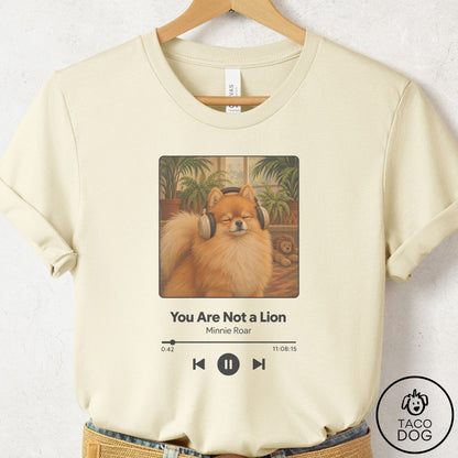 Pomeranian Book on Tape T-Shirt Natural Taco-Dog