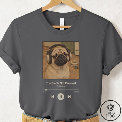 Pug Book on Tape T-Shirt Asphalt Taco-Dog