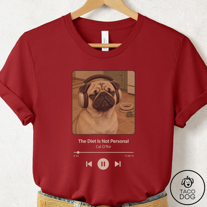 Pug Book on Tape T-Shirt Canvas Red Taco-Dog