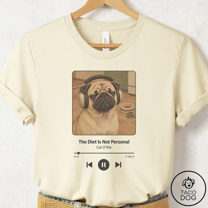 Pug Book on Tape T-Shirt Natural Taco-Dog