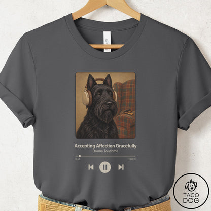 Scottie Book on Tape T-Shirt Asphalt Taco-Dog