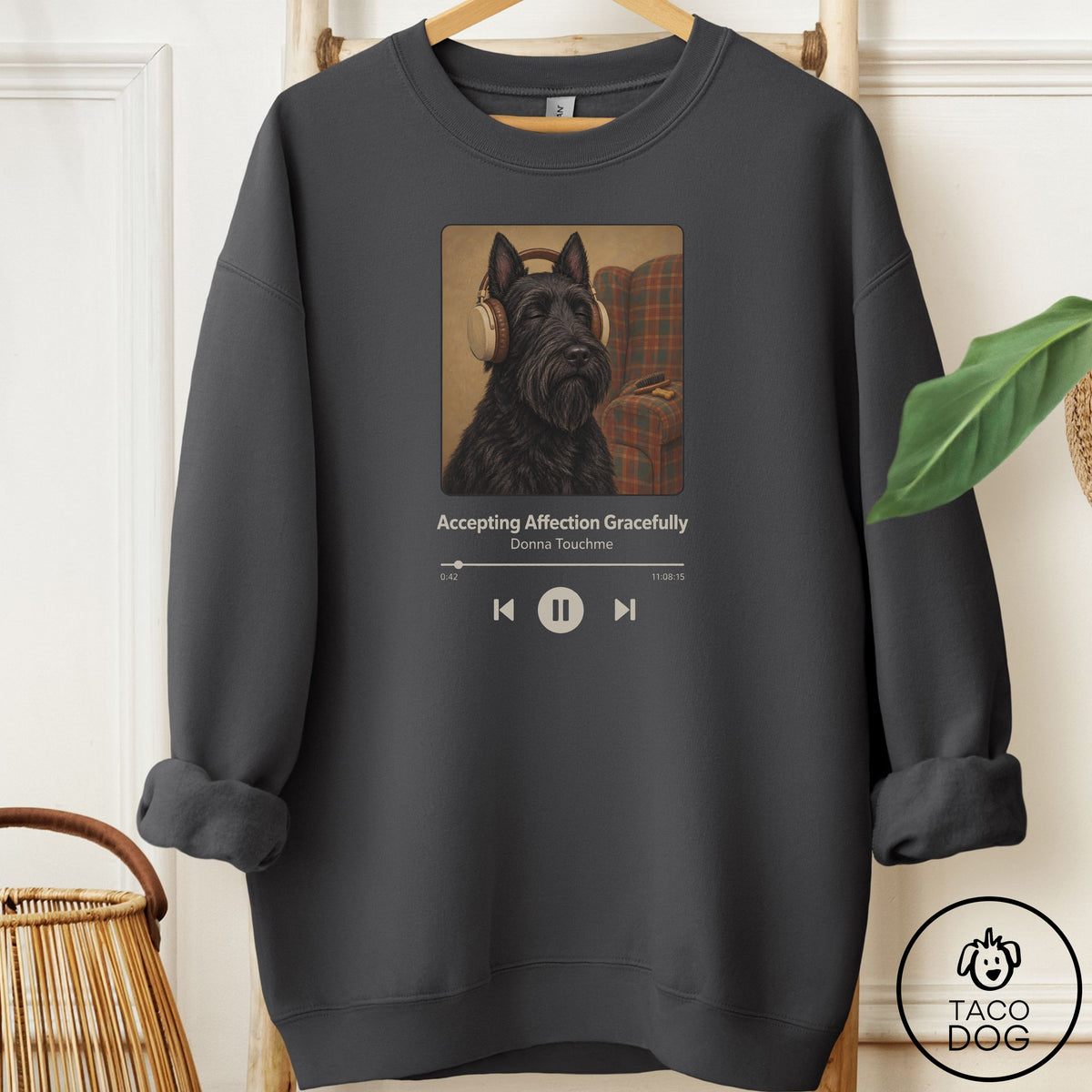 Scottie Book on Tape Sweatshirt Charcoal Taco-Dog